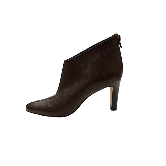 Manolo Blahnik Brown Semi Pointed Toe Leather Heeled Ankle Booties Size 37 US 7 - Picture 12 of 12